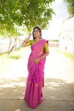 Gauri - Sungudi Cotton Saree Pink Plum and Neli Kolam Blouse