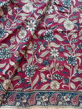 Kota Cotton Kalamkari Saree with Floral Body & Ramayana Pallu