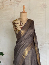 Ritambhara - Soft Tussar Zari Checks Saree