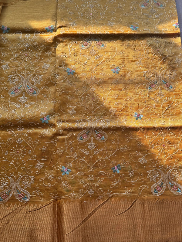 Mangalgiri Silk Chikankari Saree