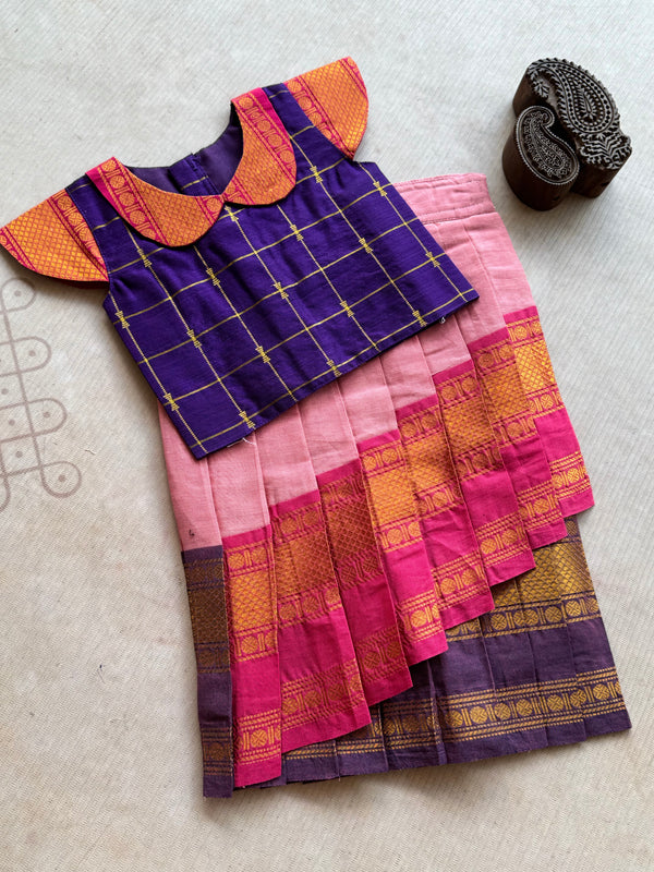 Diksha - Chettinad Cotton Overlapped Skirt and Top