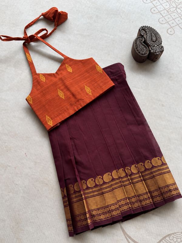 Yaazh Kanchi Cotton Crop Top & Skirt Express