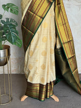 Semi Kanchi Silk Saree – Off-White Kanchi Zari Border