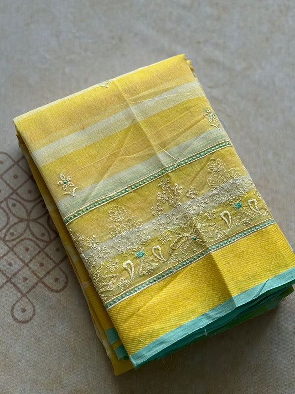 Cotton Embroidery Saree