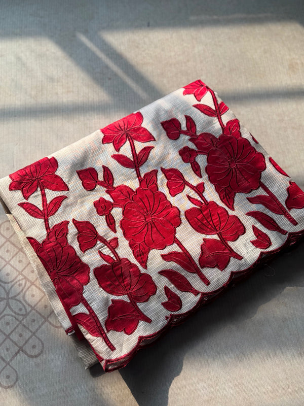 Cotton Kota Applique Saree