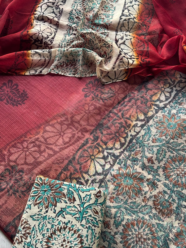 Vihana - Pure Cotton Kota Unstitched 3 Piece Salwar Material