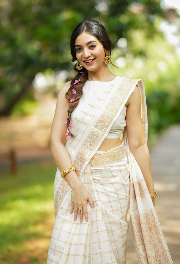 Adhya - Pure Cotton Saree | Onam Edit