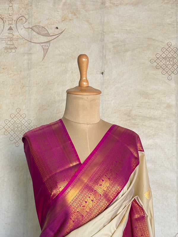 Semi Kanchi Silk Saree (Smara Navaratri Collection)