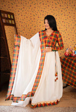 Vaishnava - Chettinad Cotton Angarkha Anarkali Dress with Dupatta Onam Edit