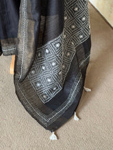 Rekha - Jute Linen Saree With Kantha Hand Embroidery