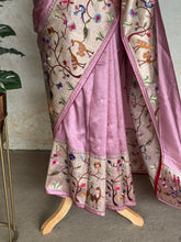 Ambika - Paithani Tussar Saree in Pink