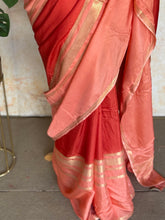 Semi Mysore Crepe Silk Mubbagam Saree – Kanakambaram Tone with Zari Accents