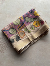 Gulmohar - Pen Kalamkari Tussar Silk Saree with Zari Border & Artistic Pallu