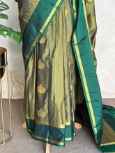 Semi Kanchi Silk Saree – Green & Gold Saree