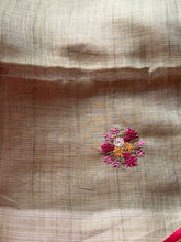 Ceya Linen Saree with Hand Floral Embroidery