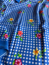 Pure Mangalgiri Silk Peach Gingham Checks Saree with Floral Digital Prints