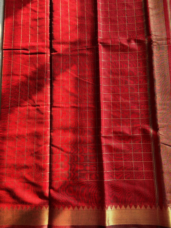 Mangalgiri Silk Checkered Saree