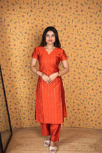 Dwaraka - Raw Silk 3-Piece Suit Set with Kalamkari Dupatta