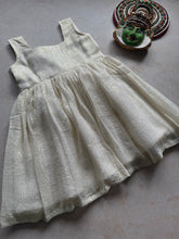 Laila Kids Frock - Gold Lines