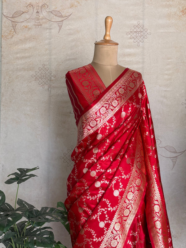Mushru Katan Pure Banarasi Saree