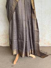 Ritambhara - Soft Tussar Zari Checks Saree
