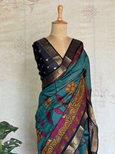 Parijata - Dola Silk With Kalamkari Prints And Zari Border