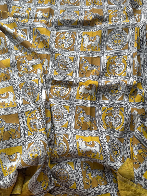 Mangalgiri Pen Kalamkari Saree