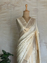Vrishti - Mushru Satin Silk Saree with Antique Zari & Floral Meenakari Border