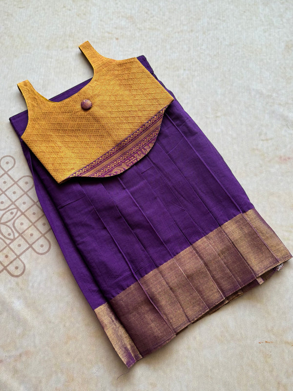 Chettinad Cotton Corset Style Top With Skirt