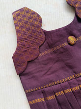 Sinamika - Kids Cotton Frock with Geometric Zari Border