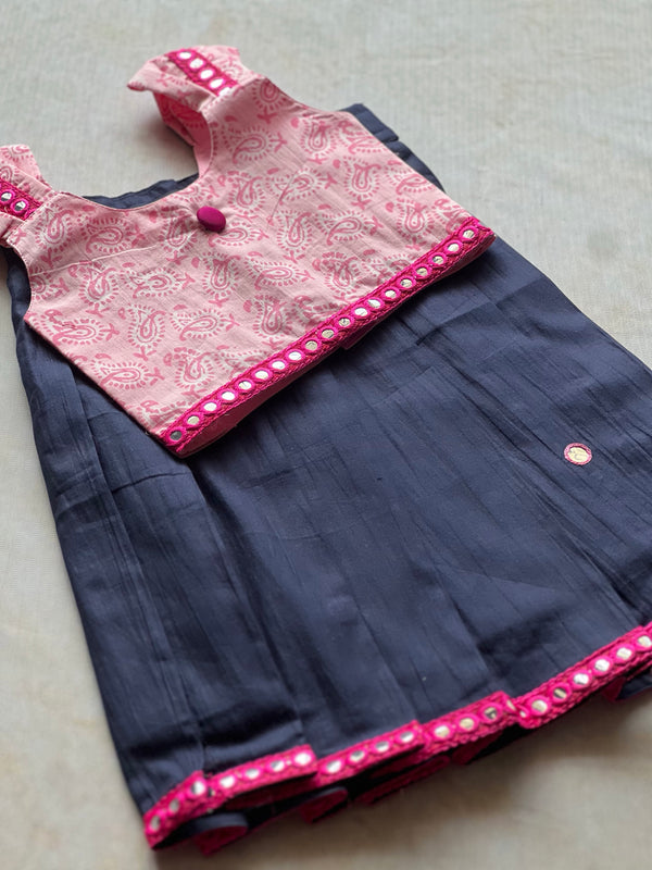 Kids Cotton Crop Top and Skirt