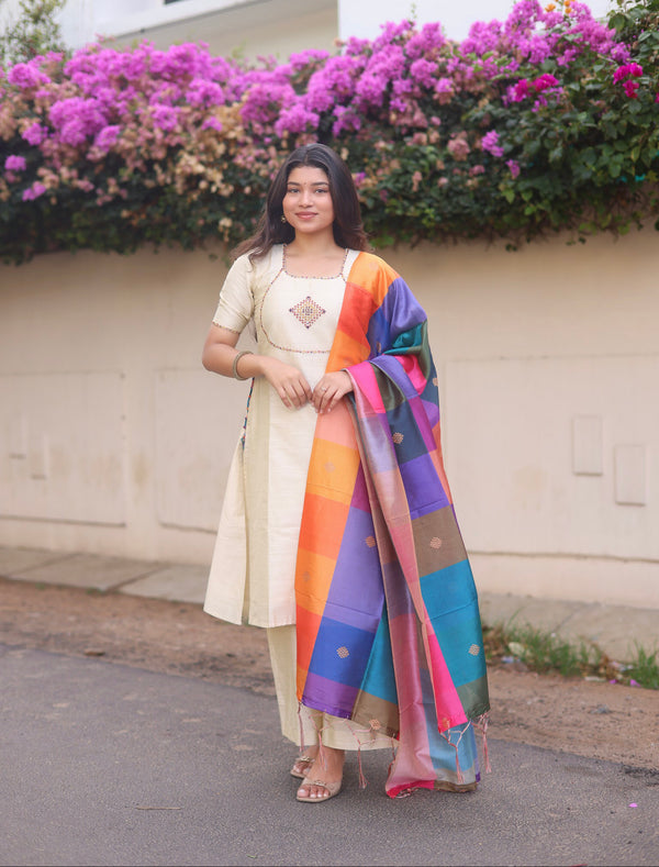 Amudham - Raw Silk 3-Piece Suit Set