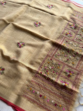 Ceya Linen Saree with Hand Floral Embroidery