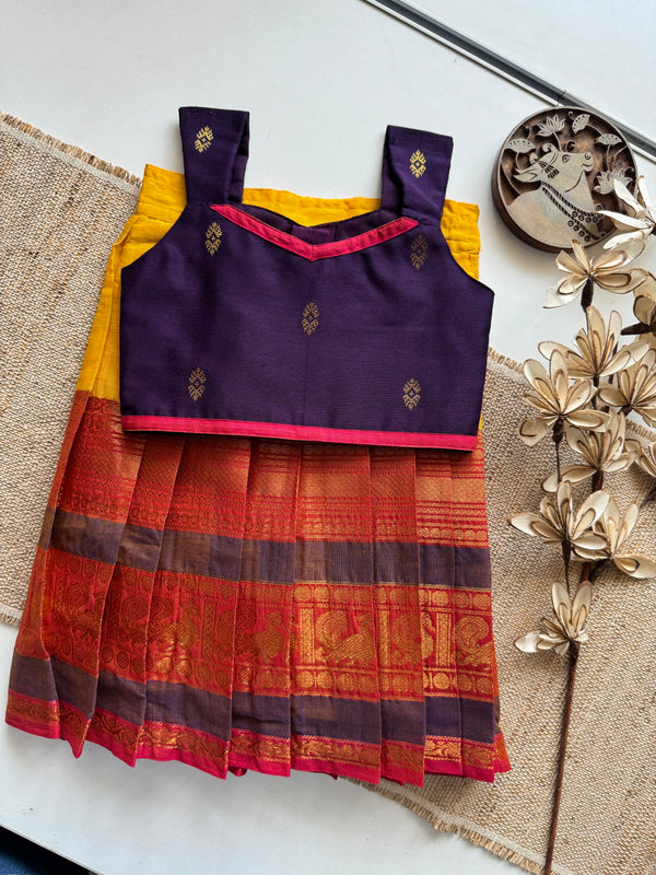 Urvashi Chettinad cotton Crop top and skirt - Festive Collection Express