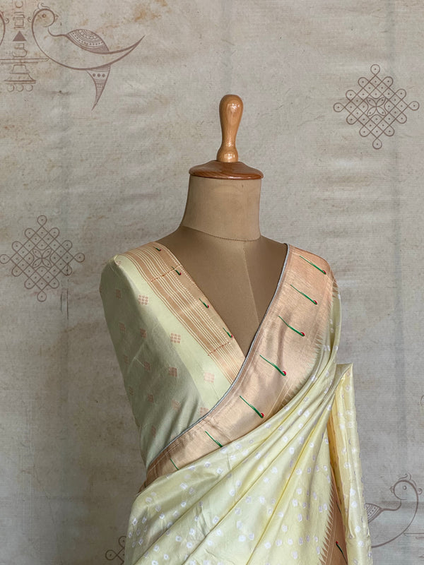 Druvika - Bandhini Printed Paithani Saree With Grand Paithani Pallu