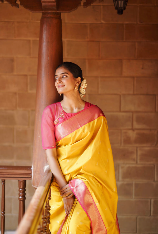 Semi Kanchi Silk Saree – Aramadam Mayilkan Border