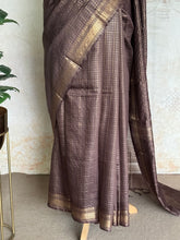 Ritambhara - Soft Tussar Zari Checks Saree