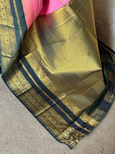 Semi Kanchi Silk Saree — Pink & Black