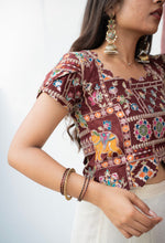 Vennila - Kalamkari Sequence Embroidered Top and Georgette Skirt