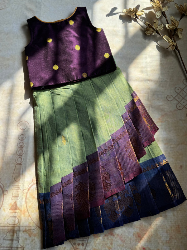 Chettinad cotton overlapped Skirt with bodice top