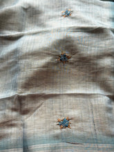 Ceya Linen Saree with Hand Floral Embroidery