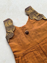 Sinamika - Kids Cotton Frock with Geometric Zari Border