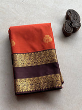 Semi Kanchi Silk Saree - Rust Orange Festive & Ethnic Wear