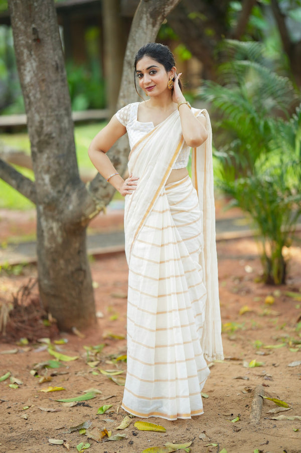Adhya - Pure Cotton Saree | Onam Edit