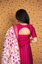 Dwaraka - Raw Silk 3-Piece Suit Set with Kalamkari Dupatta