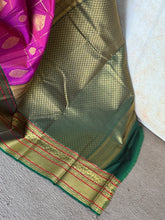 Semi Kanchi Silk Saree – Amaranth Purple Kanchi Zari Border