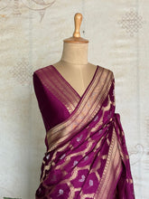Vrishti - Mushru Satin Silk Saree with Antique Zari Jaal Weaving - Festive Edit