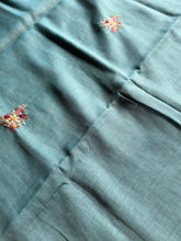 Ceya Linen Saree with Hand Floral Embroidery