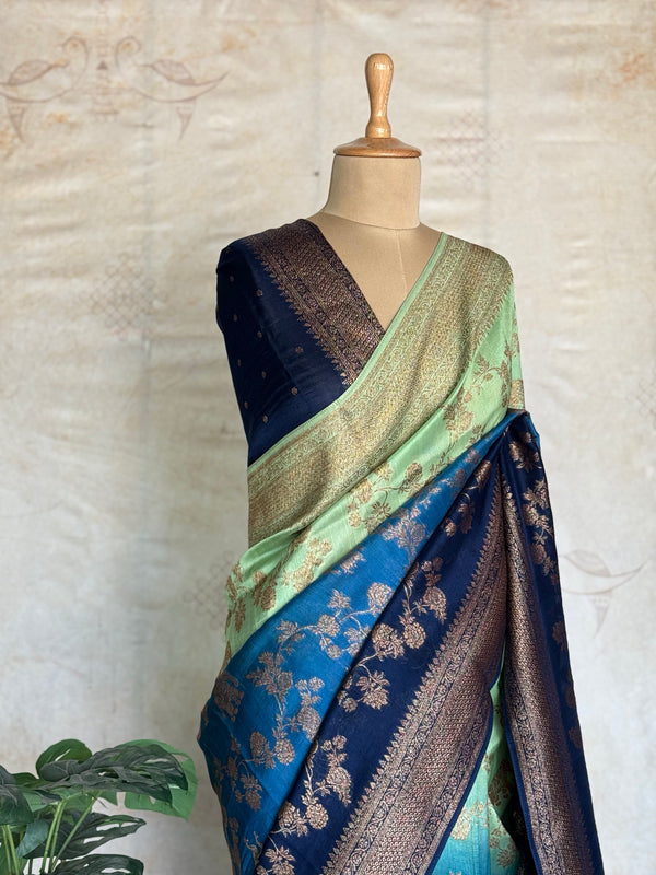 Nityasri - Ombre Khaddi Georgette Saree With Jaal Detailings