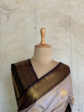Semi Kanchi Silk Saree – Lavender & Navy with Gold Zari